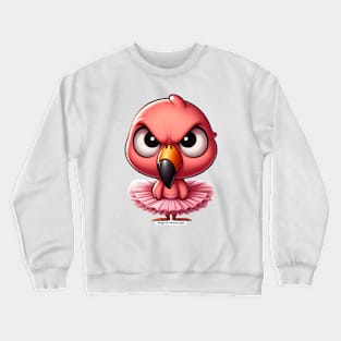 Angry Critters - Flamingo in Tutu Crewneck Sweatshirt